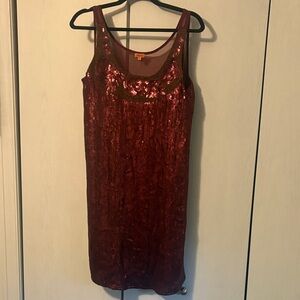 Chan Luu Burgundy Sequin Mini Dress‎